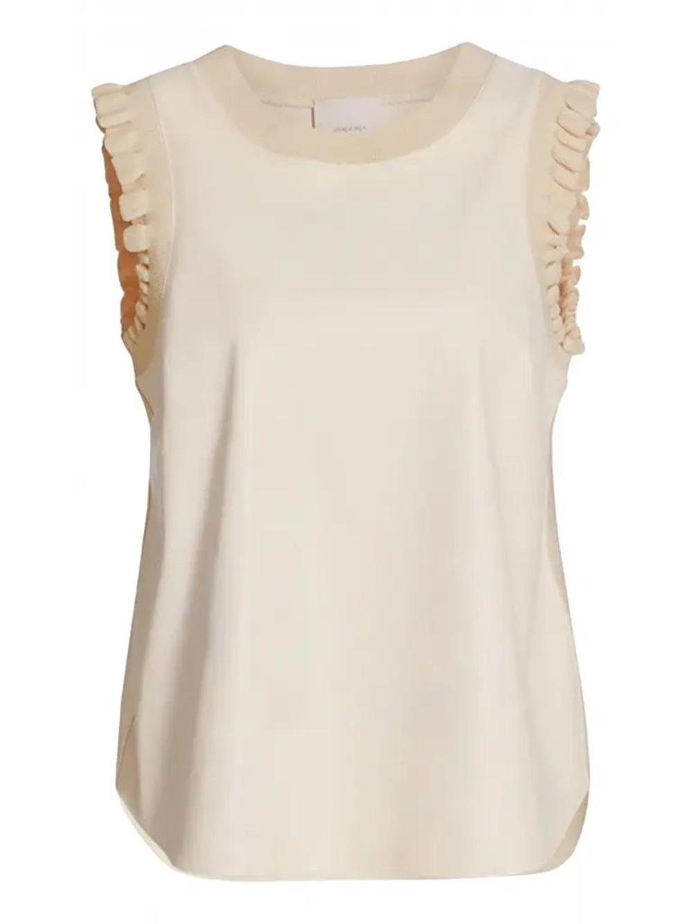 Cinq à Sept Ecru Faux Leather Lenore Top  Size XL